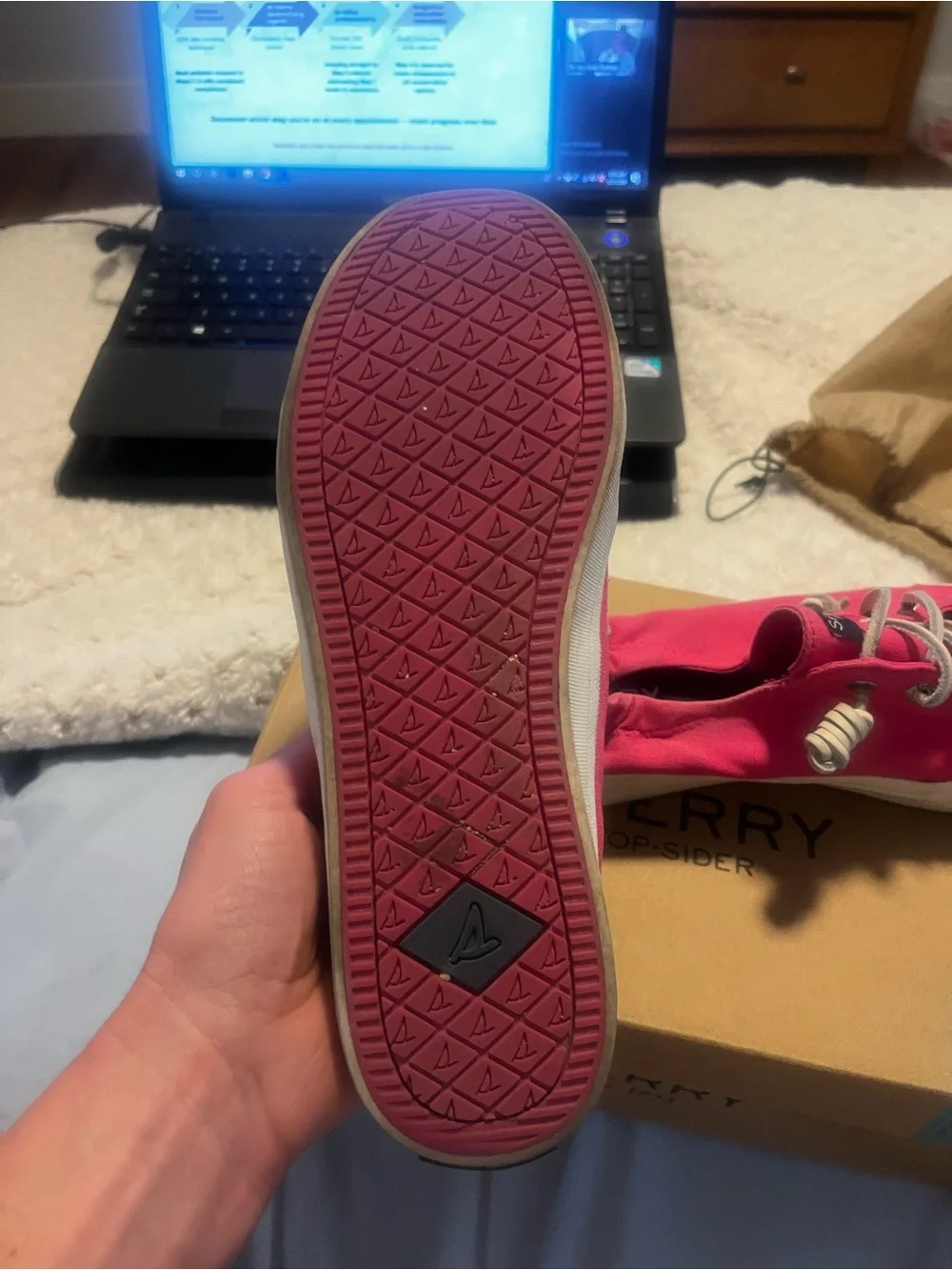 Sperry Women's Bright Pink Canvas Slip-On Sneakers with Toggle Laces